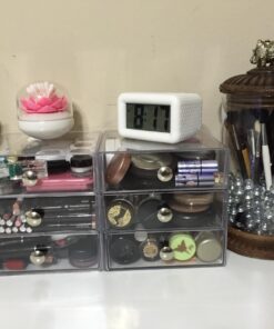 iDesign BPA-Free Plastic 3-Drawer Vanity Organizer - 6.5" x 6.5" x 6.5", Clear 49 71AuprKD0hL