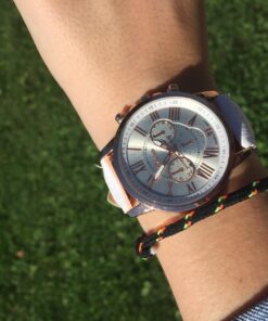 Top Plaza Fashion Women's Analog Watch, PU Leather Band Rose Gold Tone - White White Watch 32 71AvEYvsFPL