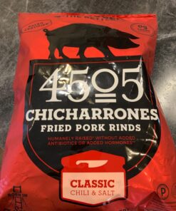 4505 Meats Classic Chili & Salt Pork Rinds, Gluten Free Chicharrones, Keto Certified, Family Size Bag, 14 Servings, 7 Ounces 36 71AvRqcKfFL