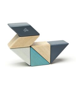 6 Piece Tegu Pocket Pouch Prism Magnetic Wooden Block Set, Blues 21 71AwIY jpYL