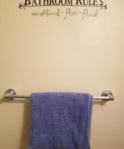 Black 5.5" x 22" Bathroom Rules Wash Brush Floss Flush Quote Saying Wall Sticker Home Decal Decor for Bathroom 5.5" x 22" Black 17 71AwdFOafL