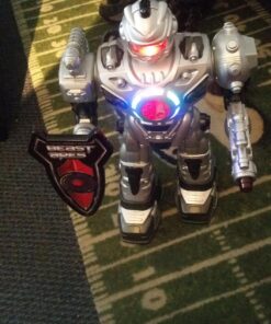 Think Gizmos Large Remote Control Robot for Kids – Superb Fun Toy RC Robot – Remote Control Toy Shoots Missiles, Walks, Talks & Dances (10 Functions) (Silver) Silver 43 71AyU8h PGL