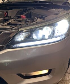 iJDMTOY Compatible With 2013-2015 Honda Accord Sedan, Set of Xenon White LED Even Illuminating Daytime Running Light Retrofit Kit, Fit Inside Parking Lamp Housing 38 71Az3gp0gTL