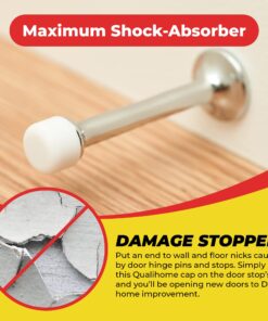 Premium Rubber Door Stop Stud Replacement Tips – Doorstopper Bumpers, Springe Hinge End Caps for Wall & Floor Protection – Universal Size (White) White 28 71B 5Ndmp2L