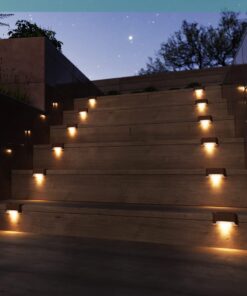 GIGALUMI 12 Pcs Solar Deck Lights, Bronze Finished Waterproof Led Solar Lamp for Outdoor Pathway, Yard, Patio, Stairs, Step and Fences. (Warm White) Warm White 28 71B HDhIvpL