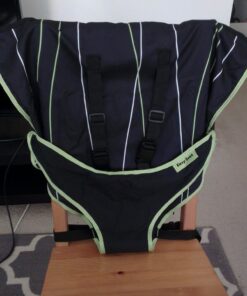 The Original Easy Seat Portable Safety Harness Chair Accessory (Black) - Quick, Easy Cloth Portable High Chair for Travel, Fits in Your Hand Bag as a Convenient Baby Travel Accessory Black 37 71B Vw8 S9L