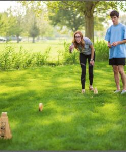 Rollors Backyard Game - The #1 Lawn Game for Summertime Fun, Tailgating, Camping, Parties, BBQs, Picnics & Beach Days – All Wood Outdoor Yard Game Combining Horseshoes, Bocce Ball & Bowling 20 71B0HUvE3bL