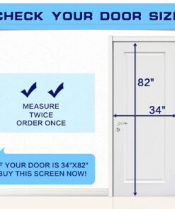 Markline Magnetic Screen Door Heavy Duty Mesh Hands-Free Retractable Full Frame Velcro Fits Door Openings up to 34"x82" MAX 26 71B1gvwrDEL