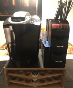 Mind Reader 11-Compartment Coffee Cup and Condiment Organizer with 2 Drawers, 11.25"L x 5.35"W x 11.15"H, Black Single 28 71B27gieSdL