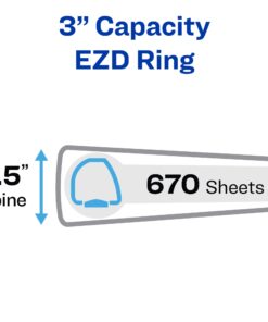 Avery Heavy-Duty 3 Ring Binder, 3 Inch One Touch EZD Rings, 3.5 Inch Spine, 1 Maroon Binder (79363) 9 71B2hpAr7SL