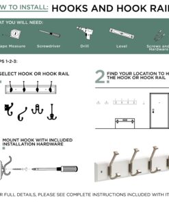 Liberty Hardware 129847 18-Inch Coat and Hat Rail/Rack with 4 Heavy Duty Hooks, White and White Flat White/White 17 71B2kTkV4fL