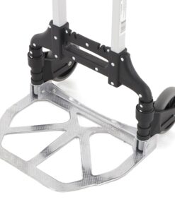 Magna Cart Personal 150 Pound Capacity Aluminum Folding Hand Truck with Telescopic Handle and Foldable Wheels for Industrial, Black and Red Black/Red 40 71B33YoDamL