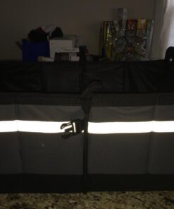 Higher Gear Trunk Storage Organizer for Car, SUV, Truck - Preferred Trunk Organizers for Car Organization, Trunk Organizer with 4 Compartments, 10 Pockets, Tie-Down Straps, Detachable Lid (Gray) Gray 34 71B54IUh7qL 1