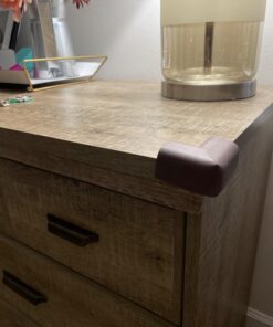 Roving Cove Corner Protector for Baby (4 Large Corners) - Hefty-Fit Heavy-Duty Soft Rubber Foam Furniture Corner Bumper Guards, 3M Adhesive Pre-Taped, Coffee Brown 4 Count (Pack of 1) 35 71B5G4FeZfL