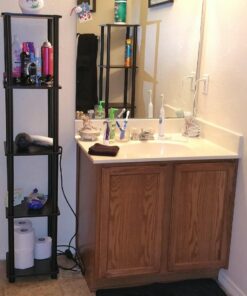 FURINNO Turn-N-Tube 5-Tier Corner Square Rack Display Shelf, Round, Espresso/Black Round Tube 37 71B6I3blaHL