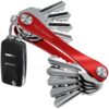KeySmart Key Holder for Keychain Key Ring - Compact Key Organizer Key Chain Key Case, Minimalist Pocket-Sized EDC Keychain, Loop Piece for Car Fobs, Expandable (up to 14 Keys, Red) 28 71B6oFT9SaL