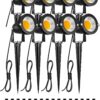ZUCKEO Low Voltage Landscape Lights LED Landscape Lighting, 5W 12V Garden Pathway Lights Waterproof Warm White Walls Trees Flags Outdoor Landscape Spotlights with Stakes (8 Pack) 52 71B83EDGrlL