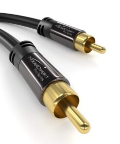 Alternative view of KabelDirekt – 10ft Long – RCA/Phono subwoofer Lead Cable, 1 to 1 RCA/Phono, Audio/Digital/Video (Coax Cable, RCA/Phono Male/Male Plugs, for amps/Hi-Fis, Audio Signals/Composite Video, 75 ohm, Black)