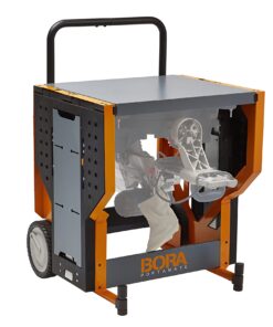 Bora Portamate - PM-8000 Miter Saw Stand Work Station | Mobile Rolling Table Top Workbench | Orange & Grey with Folding Wing Extensions Orange/Black 46 71B9uZWVNjL 1