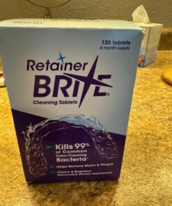 Retainer Brite - Retainer Cleaner Tablets for Invisalign, Mouth Guard Cleaner, Night Guard Cleaner and More. Cleaning Tablets for Ultrasonic Cleaners. 120 Tablets - 4 Month Supply. Made in USA 26 71BAPaGhxhL