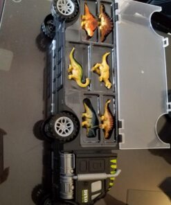 Dinosaur Toys for Kids 3-7. Dino Truck Carrier with 15 Figures + Bonus Book 28 71BAxzm6UL