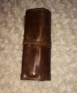 Rustic Genuine Leather Pencil Roll - Pen and Pencil Case - Dark Brown 36 71BBU1WjftL