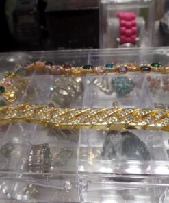 Mens Womens Cuban Link Bracelet Hip Hop Bracelet Stainless Steel Chain Bracelet Iced Out Curb Cuban 18k Gold Plated Bracelet With Clear Rhinestones (A-Gold) 38 71BDEi9GHL