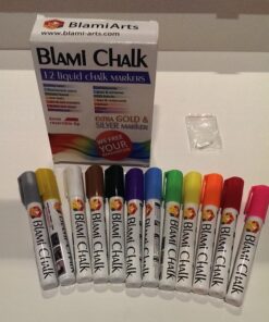 Blami Arts Liquid Chalk Markers Washable -14 Ink Pens & Extra Gold and Silver Colors - Chalkboard Labels Pack Included Non Toxic - Reversible Tips and Erasing Sponge included 14-pack multi-colors 35 71BDZyhQSL 1