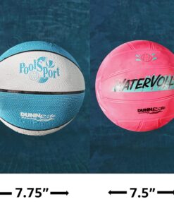 Alternative view of Dunn-Rite PoolSport Swimming Pool Basketball Hoop w/Ball, Base, & 13.5 Inch Stainless Steel Rim for Adults & Kids, Choose Basketball or Basketball and Volleyball Combo Basketball & Volleyball Set