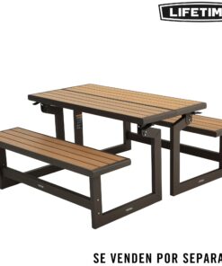 Lifetime 60054 Convertible Bench / Table, Faux Wood Construction, Brown 34 71BFmZ5tgUL