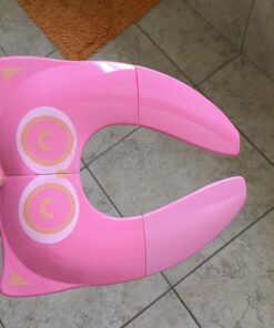 Gimars Portable Travel Potty Seat for Toddlers, Large Folding Travel Potty Seat For Kids Fits All Shape Toilet, Foldable Toilet Seat for Boys & Girls With 6 Non-Slip Silicone Pad, Free Carry Bag, Pink 42 71BGCh2HncL