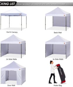 ABCCANOPY Heavy Duty Ez Pop up Canopy Tent with Sidewalls 10x10, White 32 71BGL6PsrrL