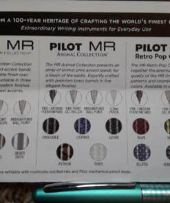 PILOT MR Retro Pop Collection Fountain Pen in Gift Box, Turquoise Barrel with Dots Accent, Fine Point Stainless Steel Nib, Refillable Black Ink (91446) 37 71BGZNBkafL