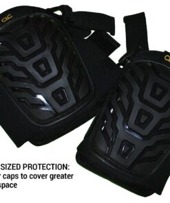 CLC Custom Leathercraft 345 Professional Kneepads, Supportive Gel Cushion, Breathable Neoprene Straps, Over Sized Caps for More Coverage, Ideal for Gardening, Flooring, Cleaning and Construction , Black 10 71BGbcMTwyL