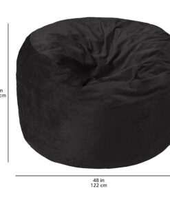 Alternative view of Amazon Basics Memory Foam Filled Bean Bag Chair with Microfiber Cover, 4 ft, Black, Solid