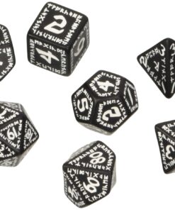Alternative view of Q-Workshop Runic Dice Black/White (7) Board Game