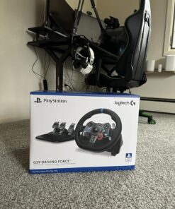 Logitech G29 Driving Force Racing Wheel and Floor Pedals, Real Force Feedback, Stainless Steel Paddle Shifters, Leather Steering Wheel Cover for PS5, PS4, PC, Mac - Black 32 71BIJ1eXvIL