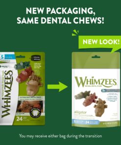 Alternative view of WHIMZEES by Wellness Alligator Natural Dental Chews for Dogs, Long Lasting Treats, Grain-Free, Freshens Breath, Small Breed, 24 count Small (15-25 lbs)