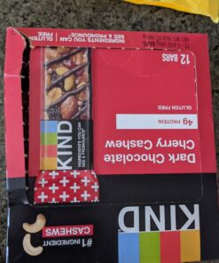 KIND Bars, Dark Chocolate Cherry Cashew, Healthy Snacks, Gluten Free, 12 Count 12 Count (Pack of 1) 23 71BJ2DeO EL