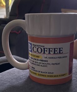 BigMouth Inc. Prescription Coffee Mug - Large Funny Prescription Coffee Cup - Unique Pharmacy Gifts - Hilarious Novelty and Gag Gifts for Doctor - Dishwasher-Safe Ceramic Pill Bottle Coffee Cup - 12oz White 24 71BJMGw1boL