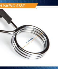 Marcy Weightlifting Accessory Spring Clip Collars for Weight Bar and Dumbbell Handles, Sold in Pair Olympic Bar 15 71BJtMkPZlL