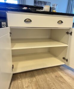 Household Essentials Glidez Chrome-Plated Steel Pull-Out/Slide-Out Discreet Single 9 Gallon Plastic Trash Can for Under Cabinet Use - Fits Standard Size Cabinet, Chrome and White 9 Gallon - Single Trash Can 29 71BKKHE0yQL