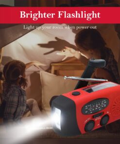 Emergency Hand Crank Radio with LED Flashlight for Emergency, AM/FM NOAA Portable Weather Radio with 2000mAh Power Bank Phone Charger, USB Charged & Solar Power for Camping, Emergency 29 71BLVeiuZSL