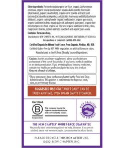 New Chapter Men's Multivitamin for Immune, Stress, Heart + Energy Support with Fermented Nutrients - Every Man's One Daily, Made with Organic Vegetables & Herbs, Non-GMO, Gluten Free - 48 ct 48 Count (Pack of 1) 24 71BMzQSMc0L 2