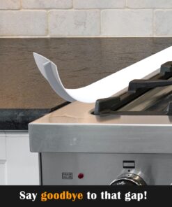 Silicone Stove Counter Gap Cover by Kindga, 21" Easy Clean Gap Filler Sealing Spills Between Kitchen Counter, Appliances,Stovetop, Oven, Washing Machine, Washer, Dryer Set of 2 (White) 21" White 19 71BN7QWKpXL