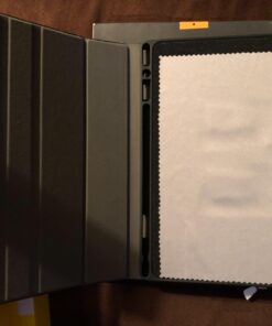 Antbox iPad 6th/5th Generation Case 9.7'' Vegan Leather Case Compatible with iPad Air 2/iPad Pro 9.7''/Air 1 with Apple Pencil Holder Magnetic Clasp Design (Black) Black 45 71BNoacljpL