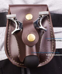 YZXLI 2 in 1 Leather Hunting Slingshot Pouch with Ball Ammo Pouch Bag Case Holder Belt Holster Waist Pouch 13 71BO1EhM3uL
