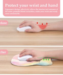 EooCoo Ergonomic Mouse Pad with Wrist Support, Non-Slip Base Mouse Mat for Internet Cafe, Home & Office - Pattern 6 1pc Memory Foam Pattern 6 8 71BOoDDH6LL