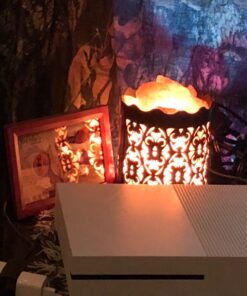 CRYSTAL DECOR Himalayan Pink Salt Lamp Basket & Dimmer Cord Bulb Flanigan1 40 71BQ207wL