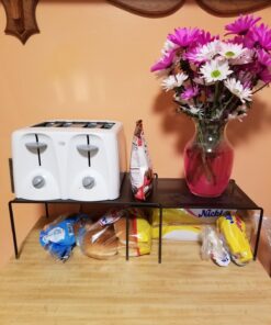 Deco Brothers Expandable Cabinet Shelf Organizer for Kitchen Cabinet and Counter, Bronze 43 71BQ4xnf8IL